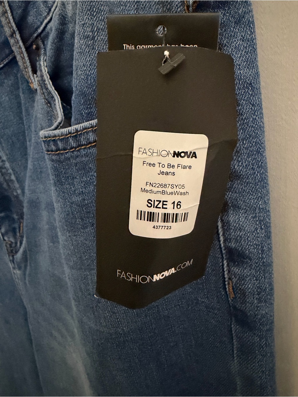 Fashion Nova Medium Blue Wash Flare Jeans - Classic Blue Denim